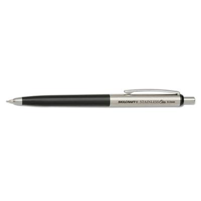 AbilityOne SKILCRAFT Stainless Elite Mechanical Pencil, 0.5 mm, HB (#2.5), Black/Black/Silver, 3/Pk