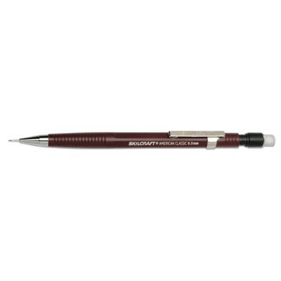 AbilityOne SKILCRAFT American Classic Mechanical Pencil, 0.5 mm, HB (#2.5), Black/Burgundy, Dozen