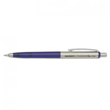 AbilityOne SKILCRAFT Stainless Elite Mechanical Pencil, 0.7 mm, HB (#2.5), Black/Blue/Silver, 3/Pk