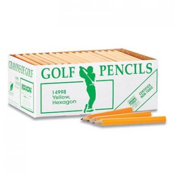 Dixon Golf Wooden Pencils, HB (#2), Black Lead, Yellow Barrel, 144/Box