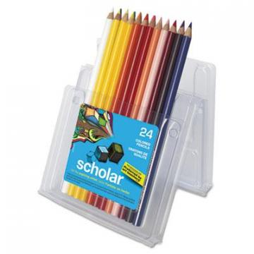 Prismacolor Scholar Colored Pencil Set, 3 mm, 2B (#2), Assorted Lead/Barrel Colors, 24/Pack