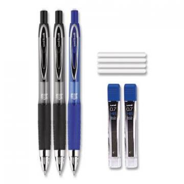 uni-ball 207 Mechanical Pencil with Lead and Eraser Refills, 0.7 mm, HB (#2), Black Lead, 3/Set