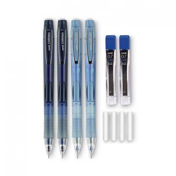 uni-ball Chroma Mechanical Pencil woth Leasd and Eraser Refills, 0.7 mm, HB (#2), Black Lead, 4/Set