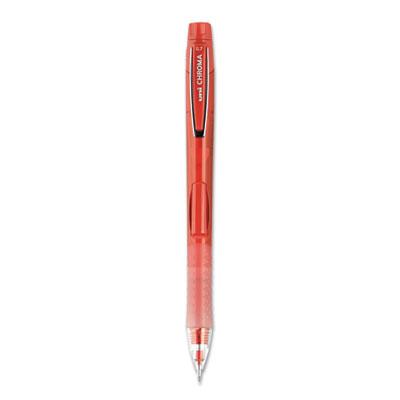 uni-ball Chroma Mechanical Pencil, 0.7 mm, HB (#2), Black Lead, Red Barrel, Dozen