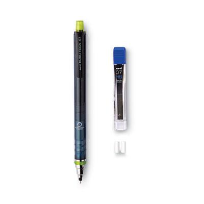 uni-ball KuruToga Mechanical Pencil, 0.7 mm, HB (#2), Black Lead, Black/Green Barrel