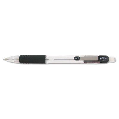 Zebra Z-Grip Mechanical Pencil, 0.7 mm, HB (#2.5), Black Lead, Clear/Black Grip Barrel, 24/Pack