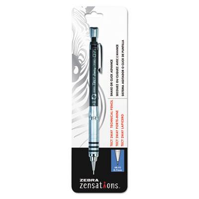 Zebra Zensations Tect 2way 1000 Technical Pencil, 0.7 mm, HB (#2), Black Lead, Black Barrel