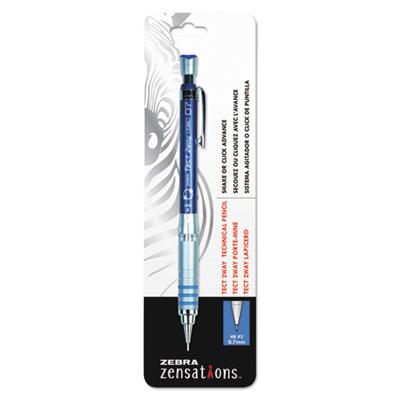 Zebra Zensations Tect 2way 1000 Technical Pencil, 0.7 mm, HB (#2), Black Lead, Blue Barrel