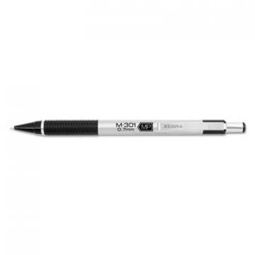 Zebra M-301 Mechanical Pencil, 0.7 mm, HB (#2.5), Black Lead, Steel/Black Accents Barrel