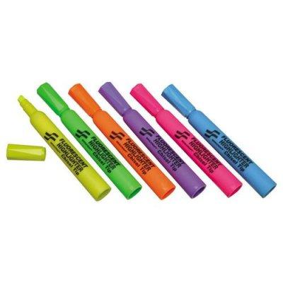 AbilityOne SKILCRAFT Large Fluorescent Highlighter, Chisel Tip, Assorted Colors, 6/Set