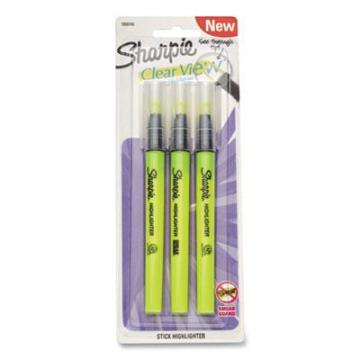 Sharpie Clearview Pen-Style Highlighter, Chisel Tip, Fluorescent Yellow, 3/Pack