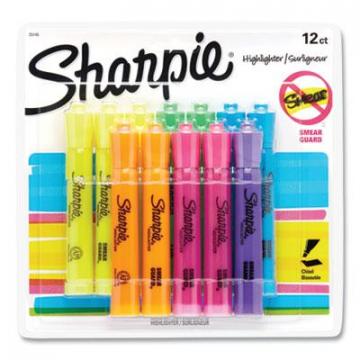 Sharpie Tank Style Highlighters, Chisel Tip, Assorted Colors, Dozen