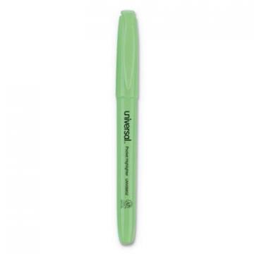 Universal Pocket Highlighters, Chisel Tip, Fluorescent Green, Dozen