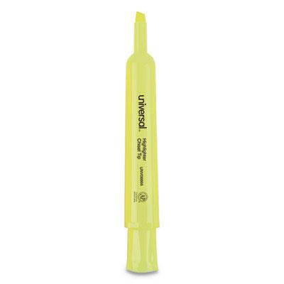 Universal Desk Highlighters, Chisel Tip, Fluorescent Yellow, 36/Pack