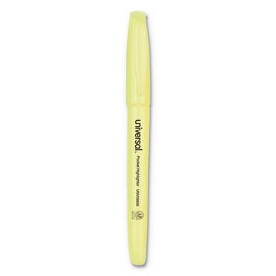 Universal Pocket Highlighters, Chisel Tip, Fluorescent Yellow, 36/Pack