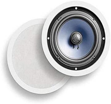 Polk Audio RC80i 2-way Premium In-Ceiling 8" Round Speakers, Set of 2, White, Paintable-Grille