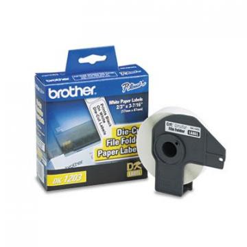 Brother Die-Cut File Folder Labels, 0.66" x 3.4", White, 300/Roll