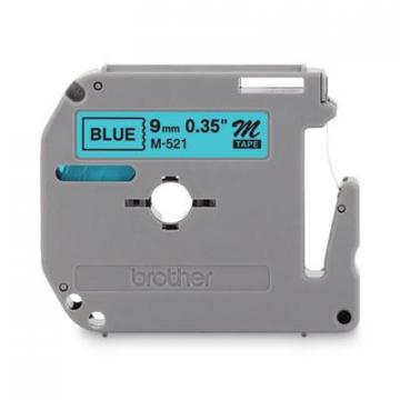 Brother M Series Tape Cartridge for P-Touch Labelers, 0.35" x 26.2 ft, Black on Blue