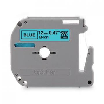 Brother M Series Tape Cartridge for P-Touch Labelers, 0.47" x 26.2 ft, Black on Blue