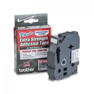 Brother TZ Extra-Strength Adhesive Laminated Labeling Tape, 0.7" x 26.2 ft, Black on Matte Silver