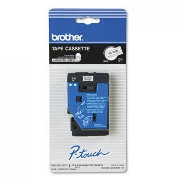 Brother TC Tape Cartridge for P-Touch Labelers, 0.37" x 25.2 ft, Black on White
