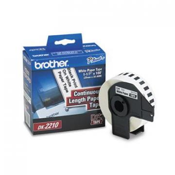 Brother Continuous Paper Label Tape, 1.1" x 100 ft Roll, White