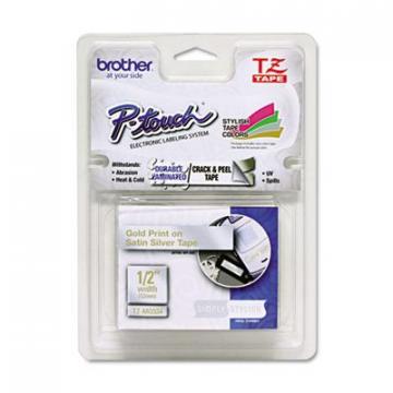 Brother TZ Standard Adhesive Laminated Labeling Tape, 0.47" x 16.4 ft, Gold/Silver