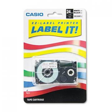 Casio Tape Cassette for KL8000/KL8100/KL8200 Label Makers, 1" x 26 ft, Black on White