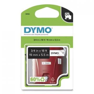 DYMO D1 High-Performance Polyester Permanent Label Tape, 0.75" x 18 ft, Black on White