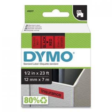 DYMO D1 High-Performance Polyester Removable Label Tape, 0.5" x 23 ft, Black on Red