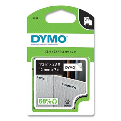 DYMO D1 High-Performance Polyester Removable Label Tape, 0.5" x 23 ft, Black on White