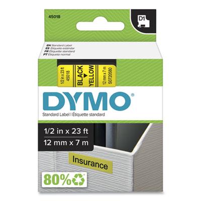 DYMO D1 High-Performance Polyester Removable Label Tape, 0.5" x 23 ft, Yellow