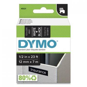 DYMO D1 High-Performance Polyester Removable Label Tape, 0.5" x 23 ft, White on Black