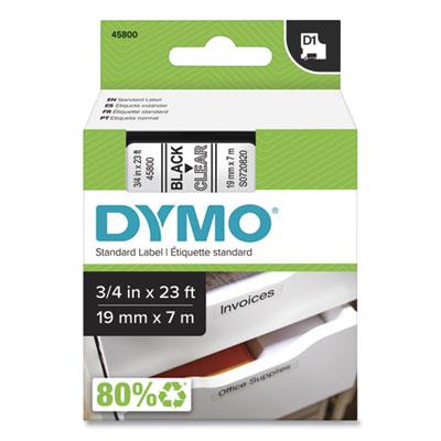 DYMO D1 High-Performance Polyester Removable Label Tape, 0.75" x 23 ft, Black on Clear