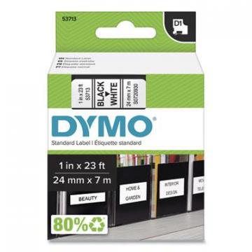 DYMO D1 High-Performance Polyester Removable Label Tape, 1" x 23 ft, Black on White