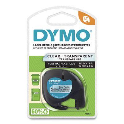 DYMO LetraTag Plastic Label Tape Cassette, 0.5" x 13 ft, Clear