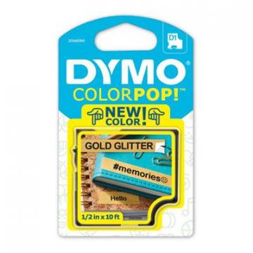 DYMO COLORPOP! Label Maker Tape, 0.5" x 10 ft, Black on Gold