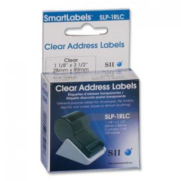 Seiko Self-Adhesive Address Labels, 1.12" x 3.5", Clear, 130/Box