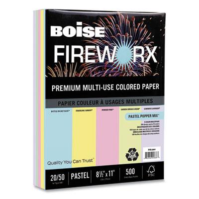 Boise FIREWORX Premium Multi-Use Colored Paper, 20lb, 8.5 x 11, Assorted, 500/Ream