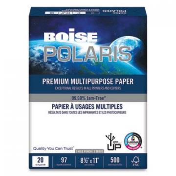 Boise POLARIS Premium Multipurpose Paper, 97 Bright, 3-Hole, 20lb, 8.5 x 11, White, 500 Sheets/Ream