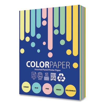 Domtar Color Copy Paper, 20 lb, 8.5 x 11, Assorted Colors, 625/Ream