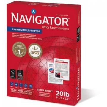 Navigator Premium Multipurpose Copy Paper, 97 Bright, 20lb, 8.5 x 11, White, 500 Sheets/Ream