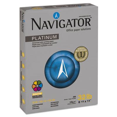 Navigator Platinum Paper, 99 Bright, 32lb, 8.5 x 11, White, 250/Pack