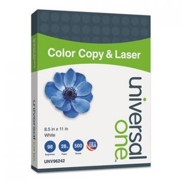 Universal Deluxe Color Copy & Laser Paper, 98 Bright, 28lb, 8.5 x 11, White, 500/Ream