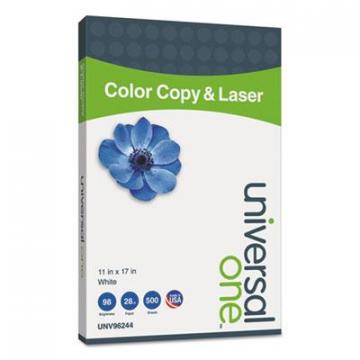 Universal Deluxe Color Copy & Laser Paper, 98 Bright, 28lb, 11 x 17, White, 500/Ream