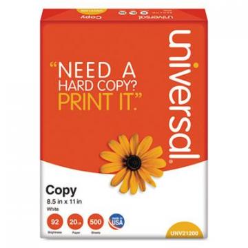 Universal Copy Paper, 92 Bright, 20lb, 8.5 x 11, White, 500 Sheets/Ream