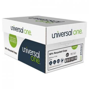 Universal 50% Recycled Copy Paper, 92 Bright, 20lb, 8.5 x 11, White, 500 Sheets/Ream