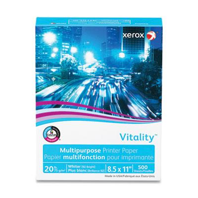 Xerox Vitality Multipurpose Print Paper, 92 Bright, 20 lb, 8.5 x 11, White, 500 Sheets/Ream