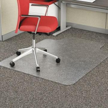 Alera Occasional Use Studded Chair Mat for Flat Pile Carpet, 36 x 48, Lipped, Clear