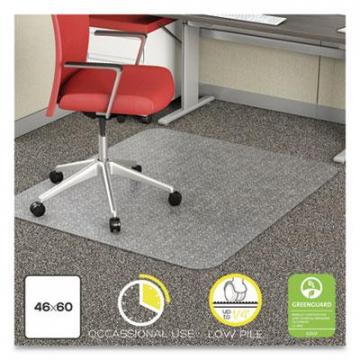 deflecto EconoMat Occasional Use Chair Mat, Low Pile Carpet, Roll, 46 x 60, Rectangle, Clear